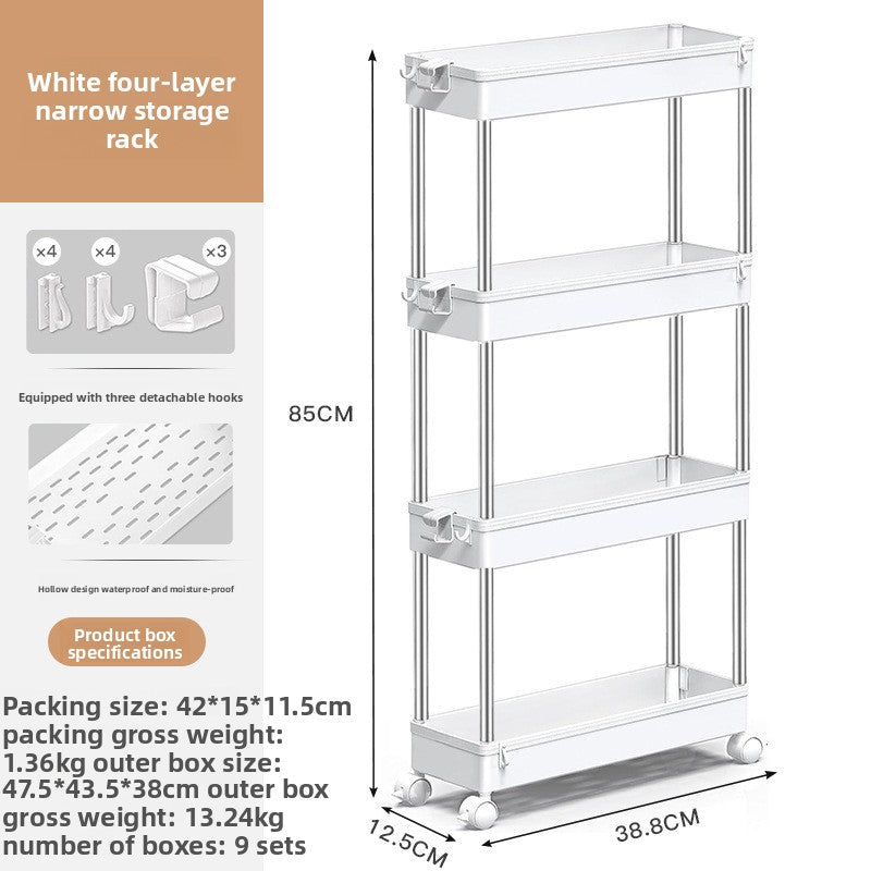 Multi-Layer Mobile Storage Trolley for Home Organization