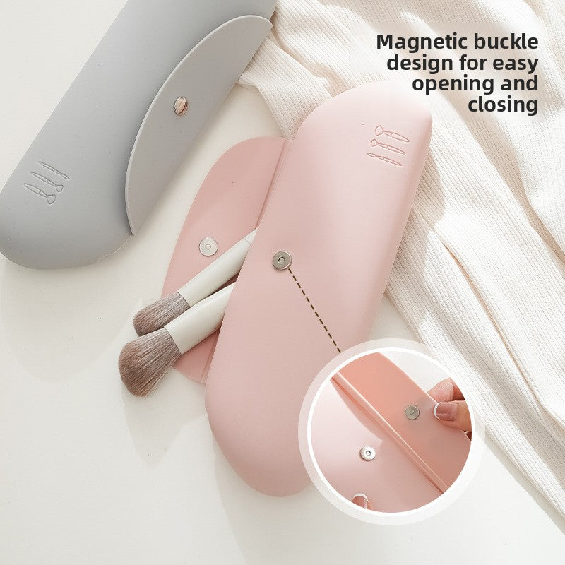 Silicone Cosmetic Brush Storage Bag Travel Portable Makeup Organizer