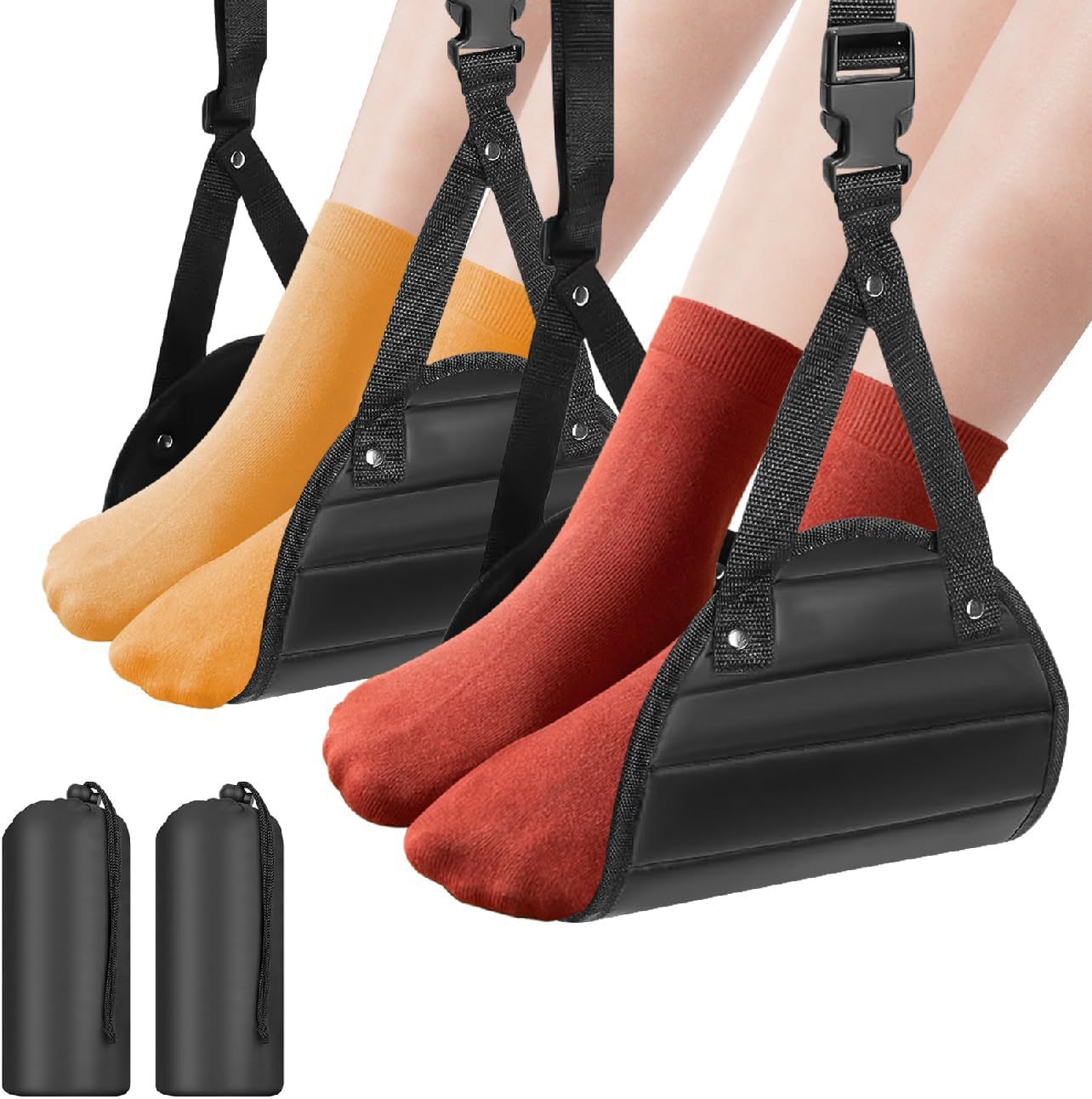 Air travel hammock ankle straps