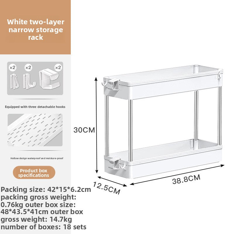 Multi-Layer Mobile Storage Trolley for Home Organization