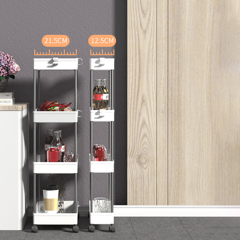 Multi-Layer Mobile Storage Trolley for Home Organization