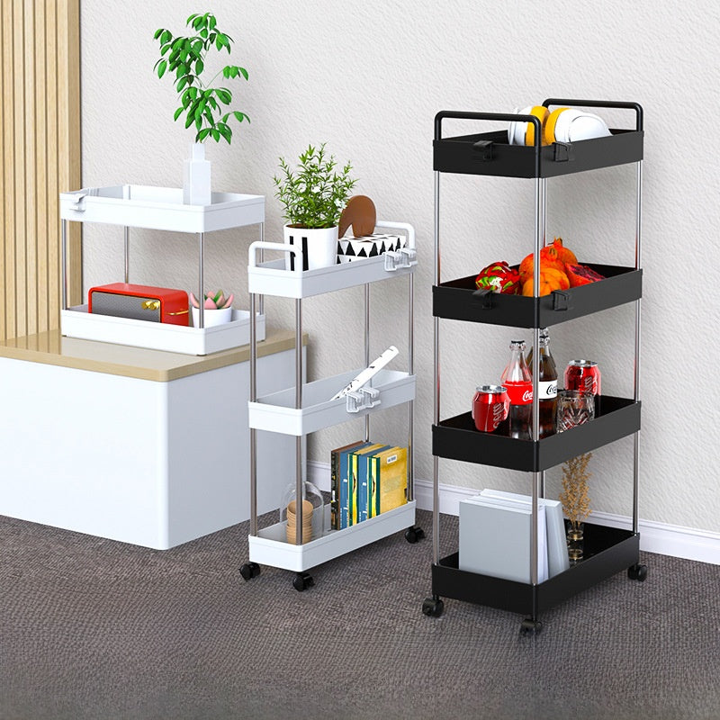 Multi-Layer Mobile Storage Trolley for Home Organization