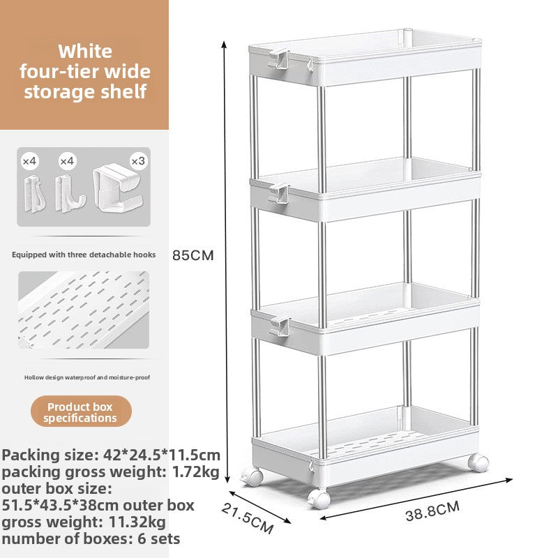 Multi-Layer Mobile Storage Trolley for Home Organization