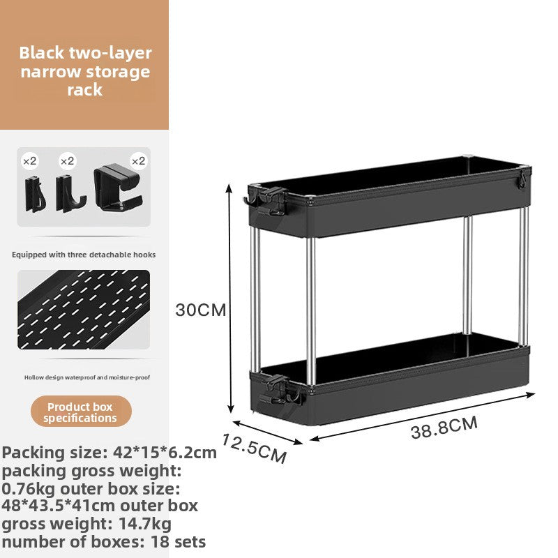 Multi-Layer Mobile Storage Trolley for Home Organization