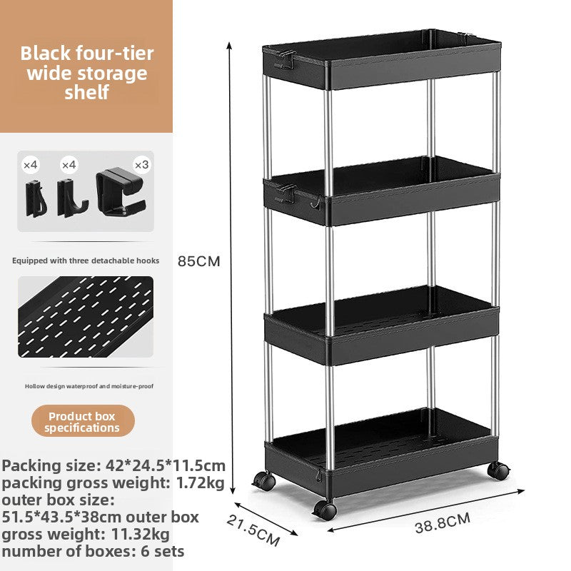 Multi-Layer Mobile Storage Trolley for Home Organization
