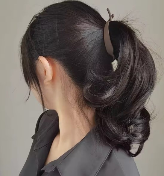 2pcs matte hair clamps, black & brown banana shaped clips, trendy hair accessories for women's chic updos 2pcs matte hair clamps, black & brown banana shaped clips, trendy hair accessories for women's chic updos